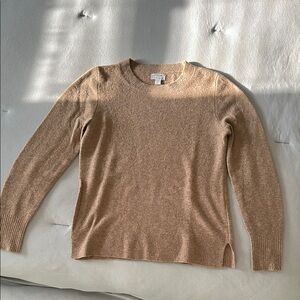 J. Crew Tan Crew Neck Sweater with Fine Gauge Knit